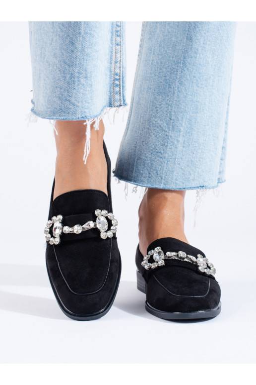 Černé semišové mokasíny se sponou Shelovet