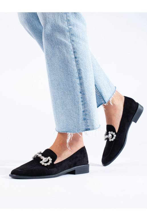 Černé semišové mokasíny se sponou Shelovet