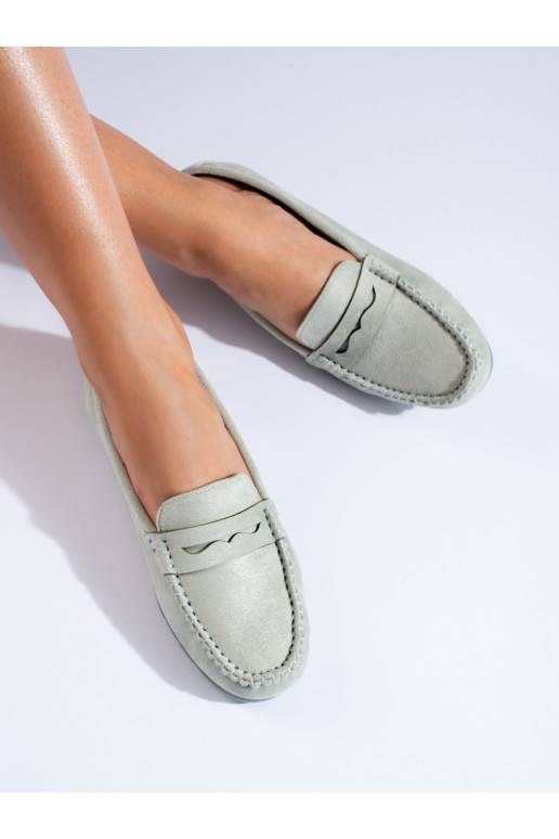 Semišové zelené mokasíny dámské Shelovet