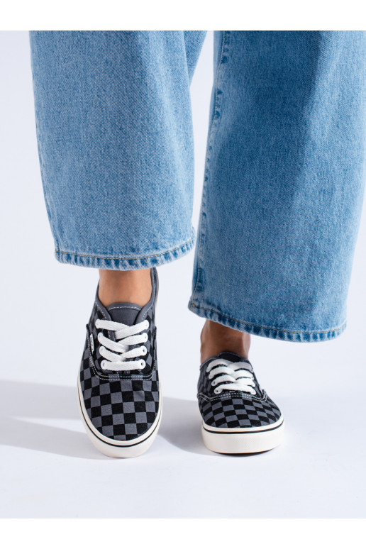 Černo-šedé kárované tenisky Shelovet