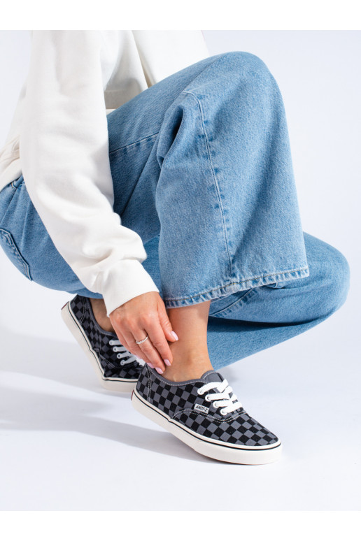 Černo-šedé kárované tenisky Shelovet