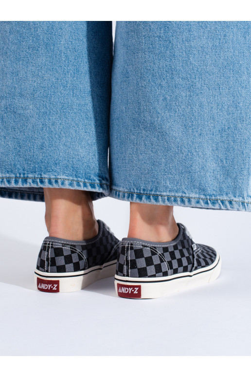 Černo-šedé kárované tenisky Shelovet