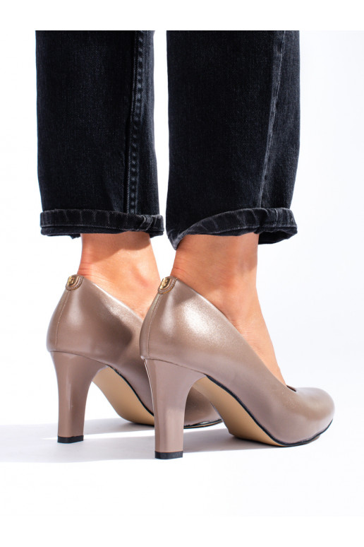 Klasické lodičky na podpatku tmavě béžové Shelovet