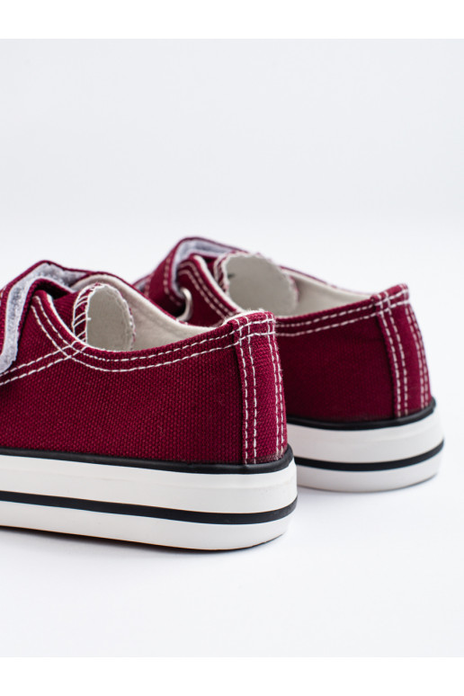 Dětské tenisky na suchý zip bordové Vico