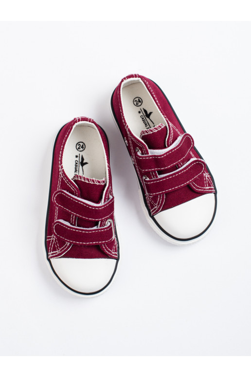 Dětské tenisky na suchý zip bordové Vico