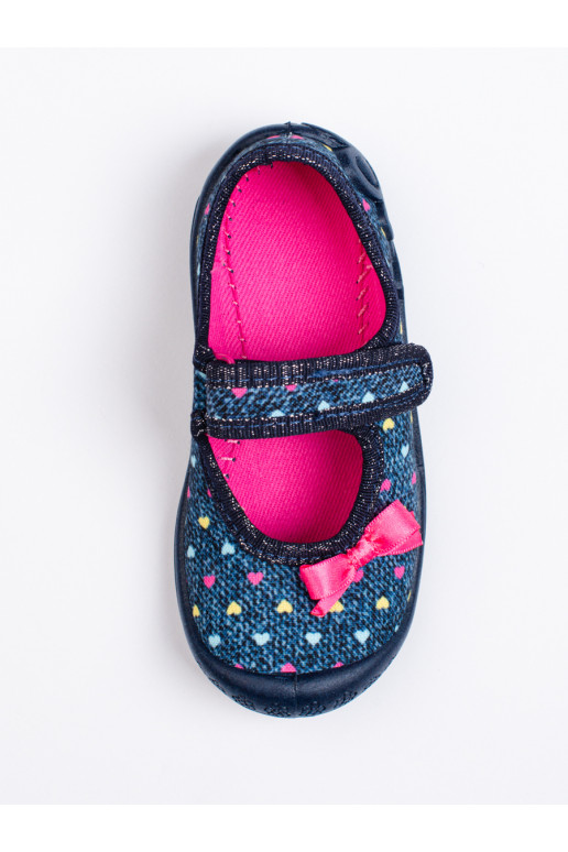 Bačkory pro holky na suchý zip se srdíčky 3F