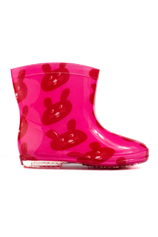 Dívčí růžové holínky se zajíčky Shelovet