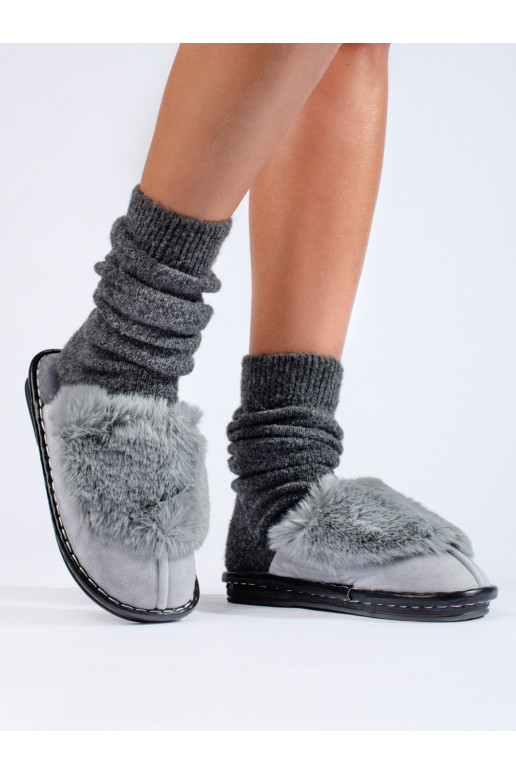 Dámské šedé pohodlné pantofle Shelovet