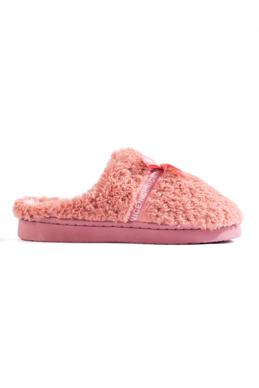 Teplé růžové dámské pantofle Shelovet
