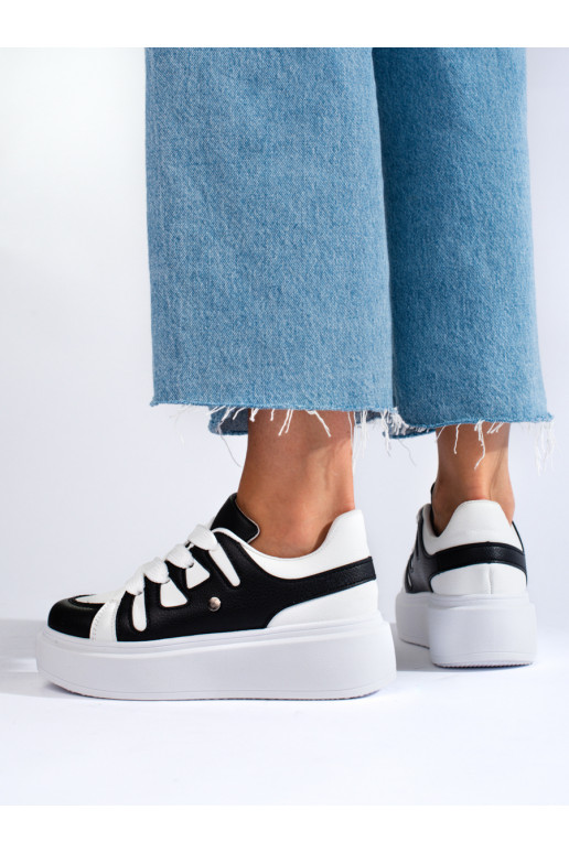 Černo-bílé dámské sneakersy na hrubé podrážce Shelovet