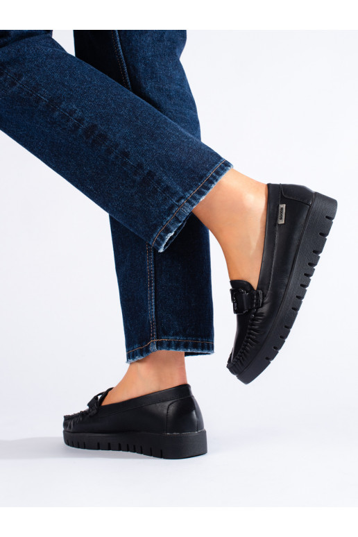 Mokasíny z eko kůže černé Shelovet