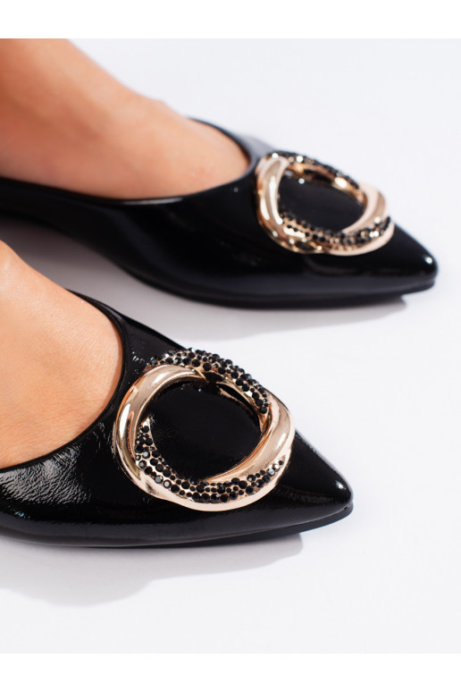 Semišové dámské baleríny černé Shelovet