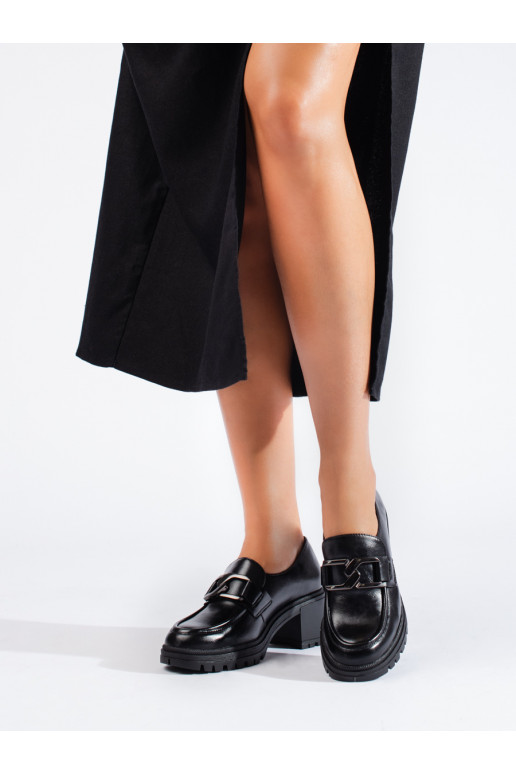 Černé polobotky dámské na nízkém podpatku Shelovet