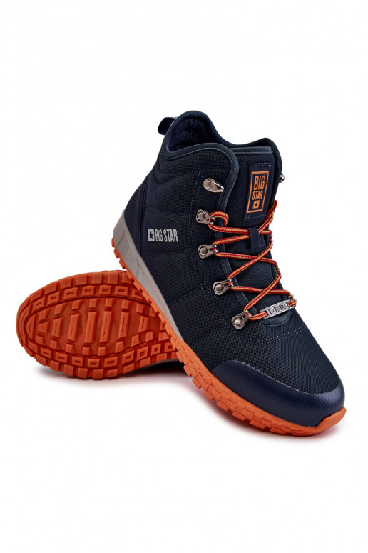 Tmavě modré pánské turistické boty...