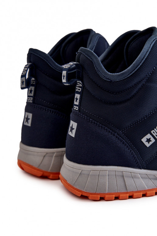 Tmavě modré pánské turistické boty...