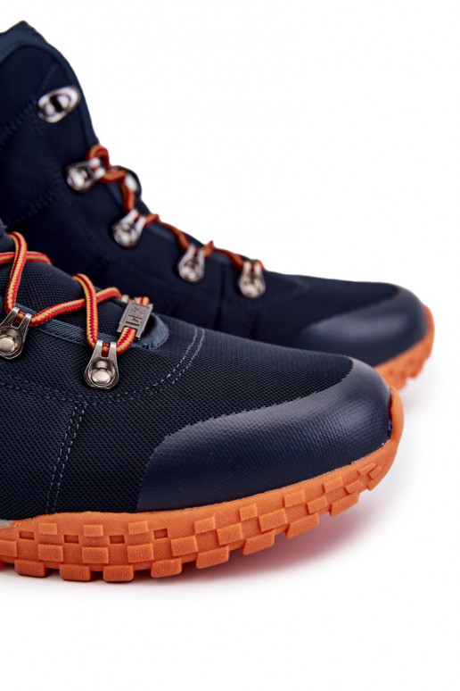 Tmavě modré pánské turistické boty...