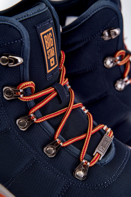 Tmavě modré pánské turistické boty...