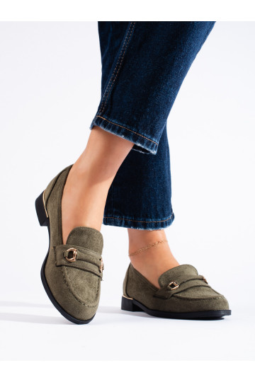 Semišové boty lordsy dámské zelené Shelovet 2