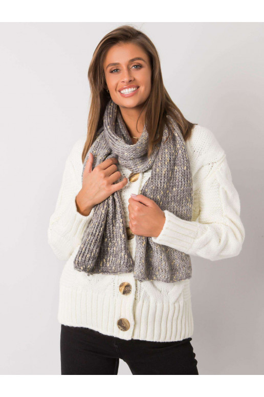 Dámský šedý šátek se zlatou nití