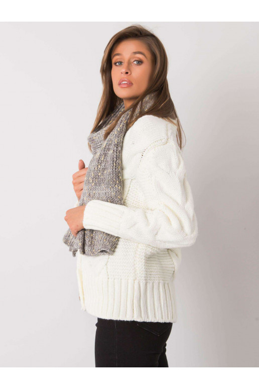 Dámský šedý šátek se zlatou nití