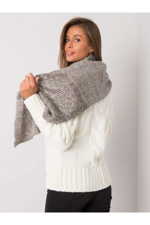 Dámský šedý šátek se zlatou nití