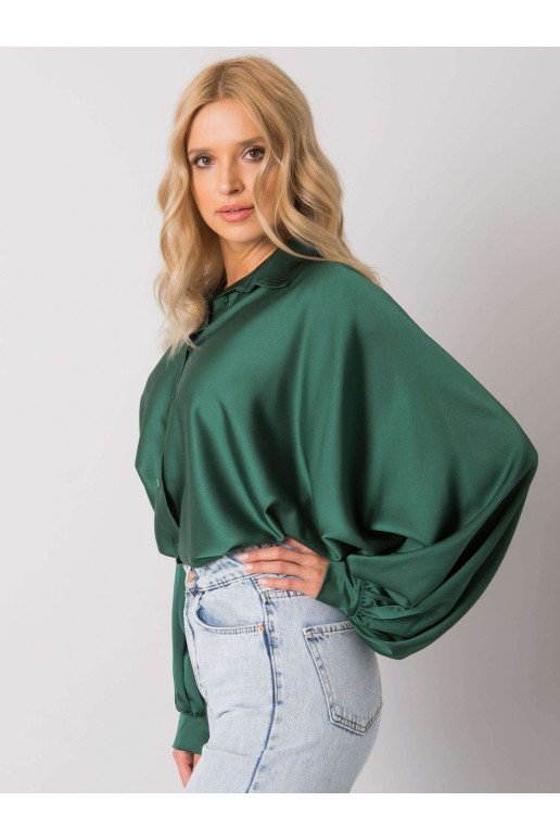 Zelená košile s širokými rukávy Cristina