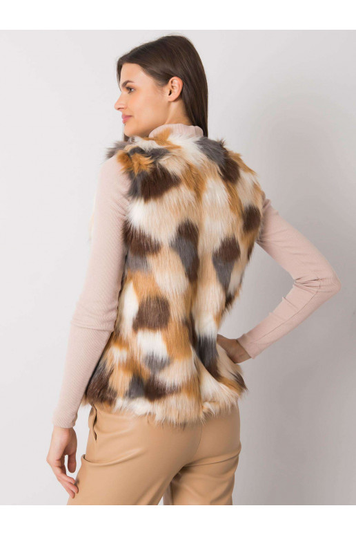 Béžová vesta z umělé kožešiny Dillie