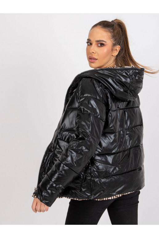 Černá oboustranná bunda s kapucí Arta Černá oboustranná bunda s kapucí Arta