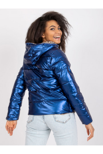 Modrá oboustranná bunda s...