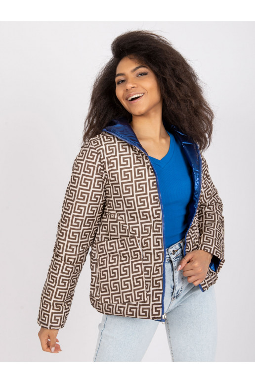 Modrá oboustranná bunda s kapucí Arta Modrá oboustranná bunda s kapucí Arta