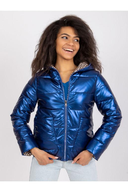 Modrá oboustranná bunda s kapucí Arta Modrá oboustranná bunda s kapucí Arta