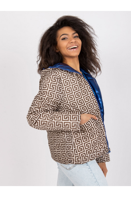 Modrá oboustranná bunda s kapucí Arta Modrá oboustranná bunda s kapucí Arta