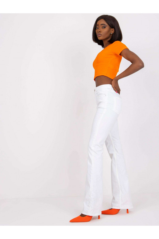 Oranžový žebrovaný top s výstřihem do...