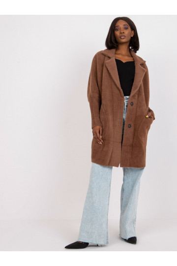 Hnědý dámský kabát z alpaky...