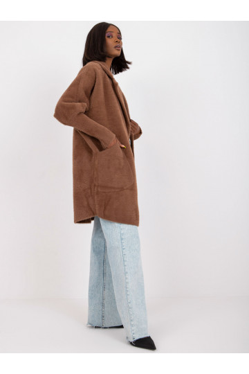 Hnědý dámský kabát z alpaky... 2