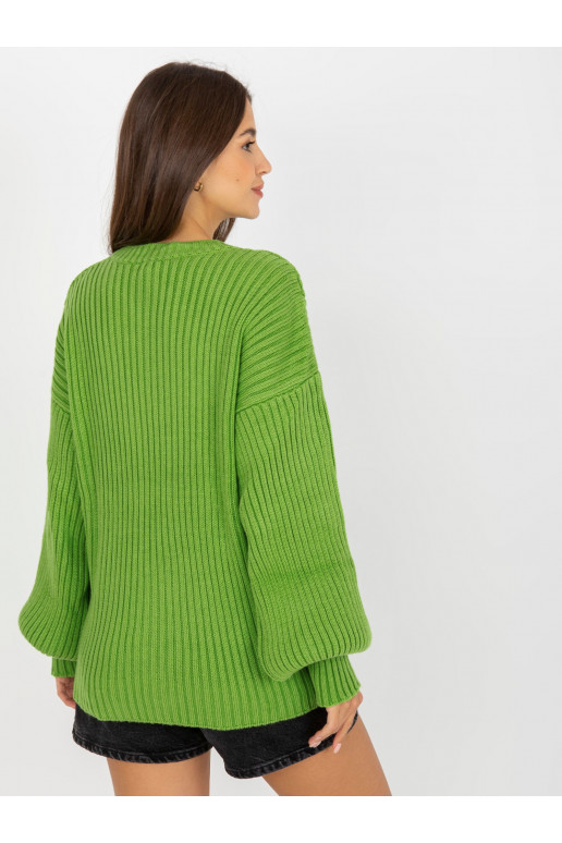 Světle zelený pletený oversize svetr...