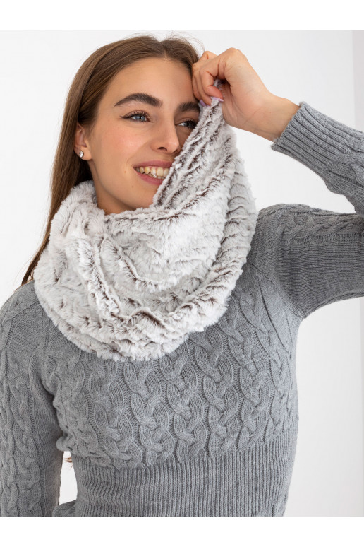 Bílo-tmavě hnědý zimní komín z umělé...